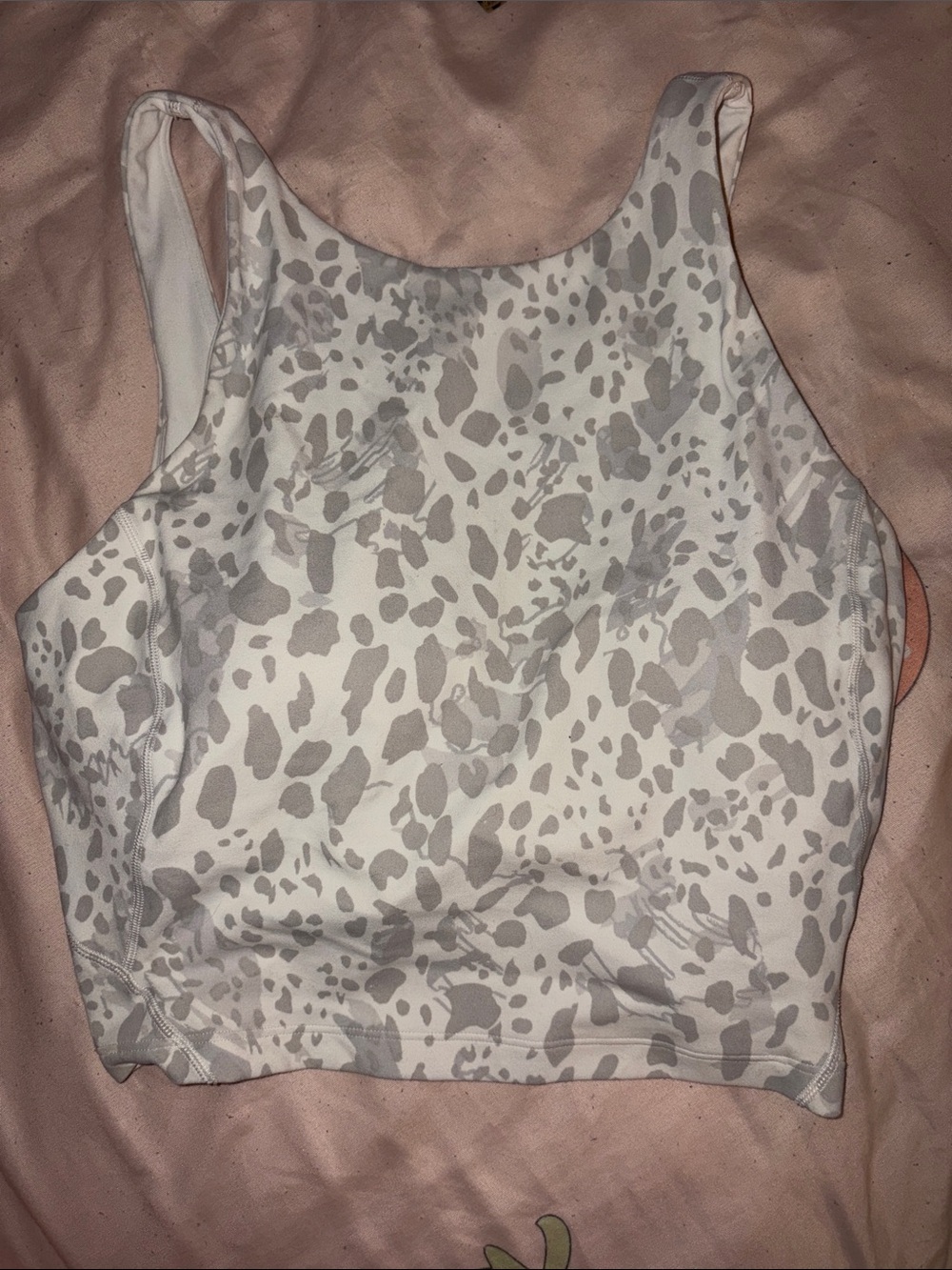 lululemon athletica Light Gray Animal Print High-Neck Crop Tank